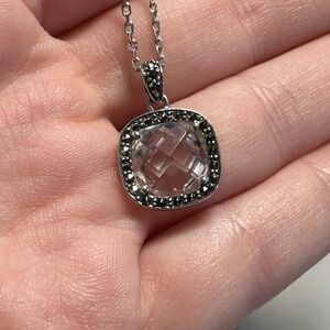 Judith Jack Square Cubic Zirconia And Marcasite Necklace